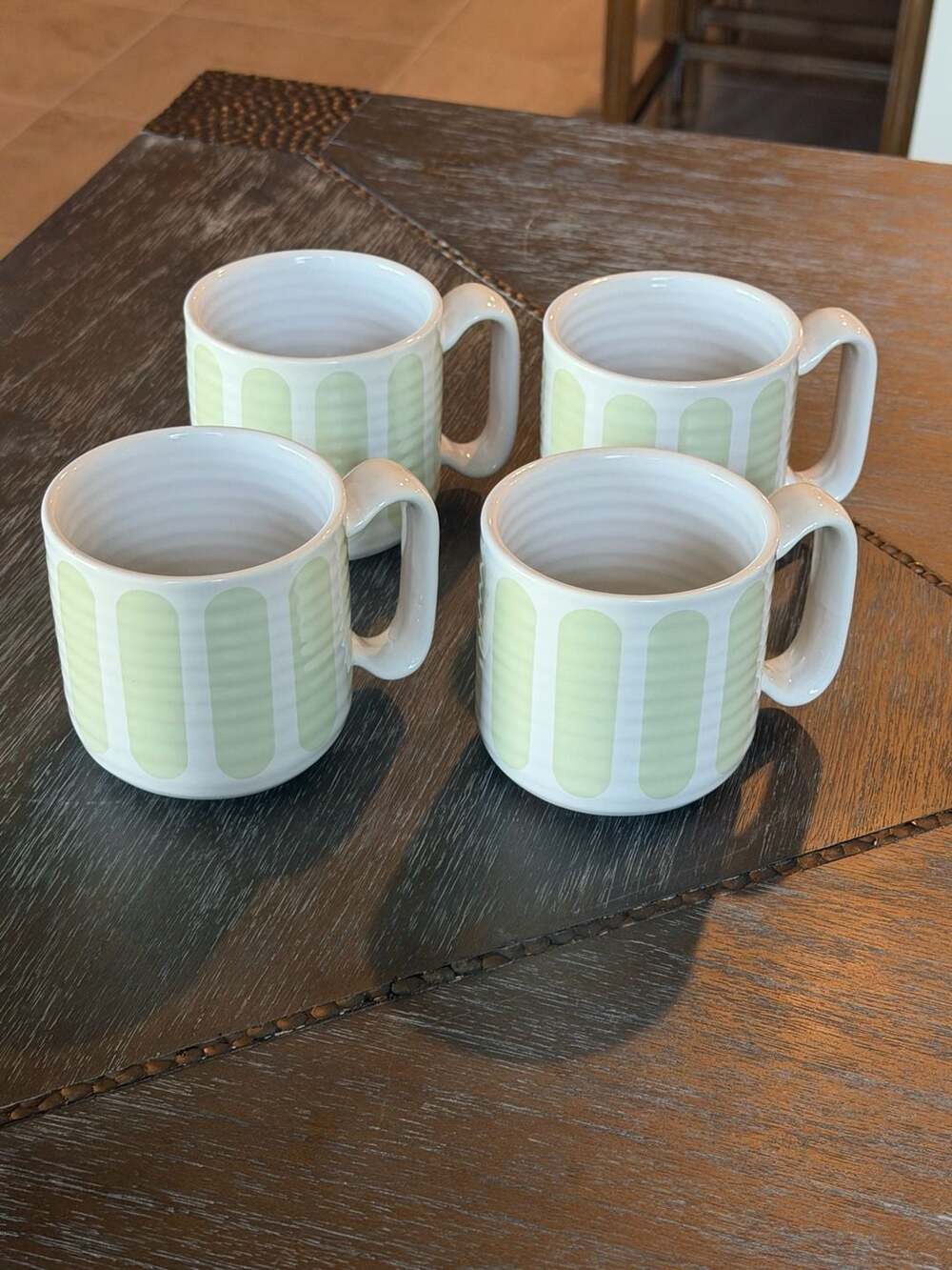 Crate & Barrel Elsa Mints Set of 4 Mugs - Designed by Camilla Engman